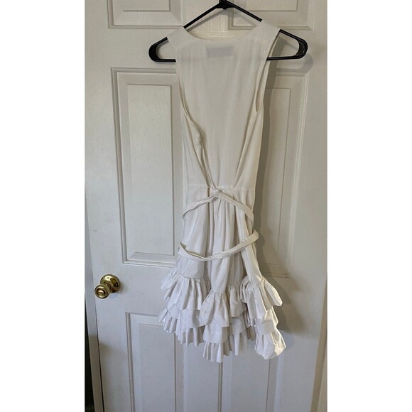 Leifsdottir dress off white ruffles sleeveless womens 6 cotton - Picture 9 of 12